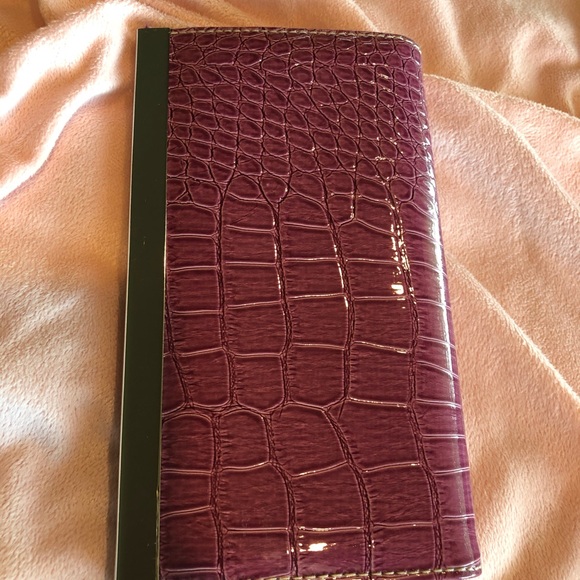 Purple Alligator Embossed Clutch Bag - Picture 2 of 5